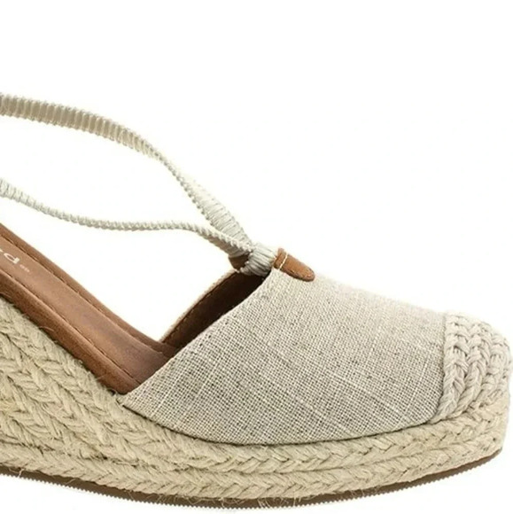 Solanz Espadrille Rebekah Wedge in Beige - Picture 2 of 5
